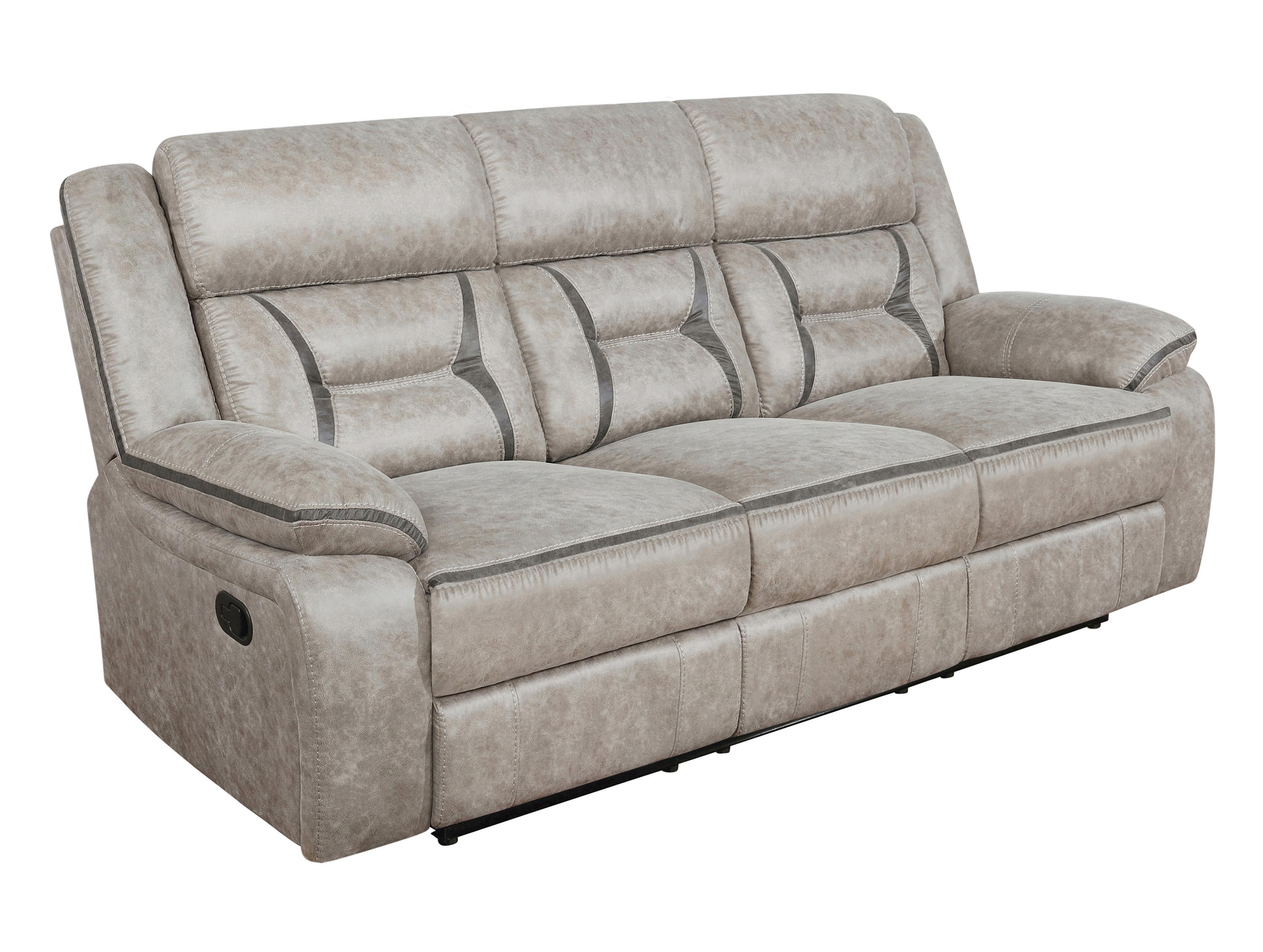 Transitional Motion Sofa 651351 Greer 651351 in Taupe Leatherette