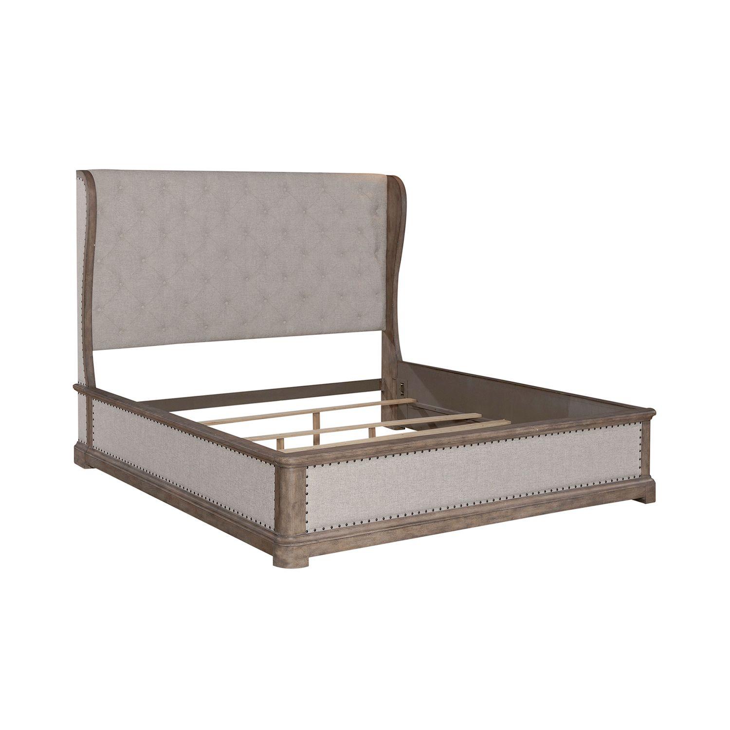 

    
Transitional Taupe Queen Shelter Bed Town & Country 711-BR Liberty Furniture
