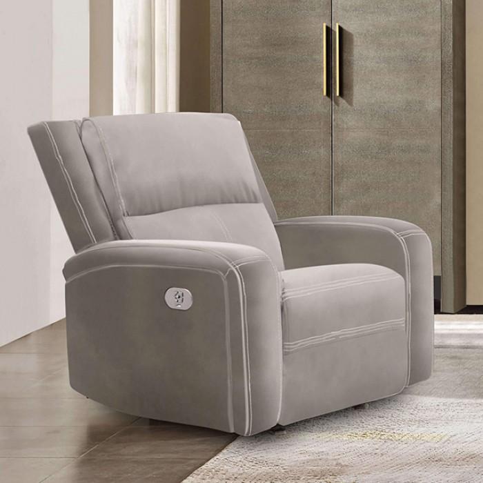 Transitional Power Reclining Chair Vasilios Power Reclining Chair CM9914ST-CH-PM-C CM9914ST-CH-PM-C in Taupe 