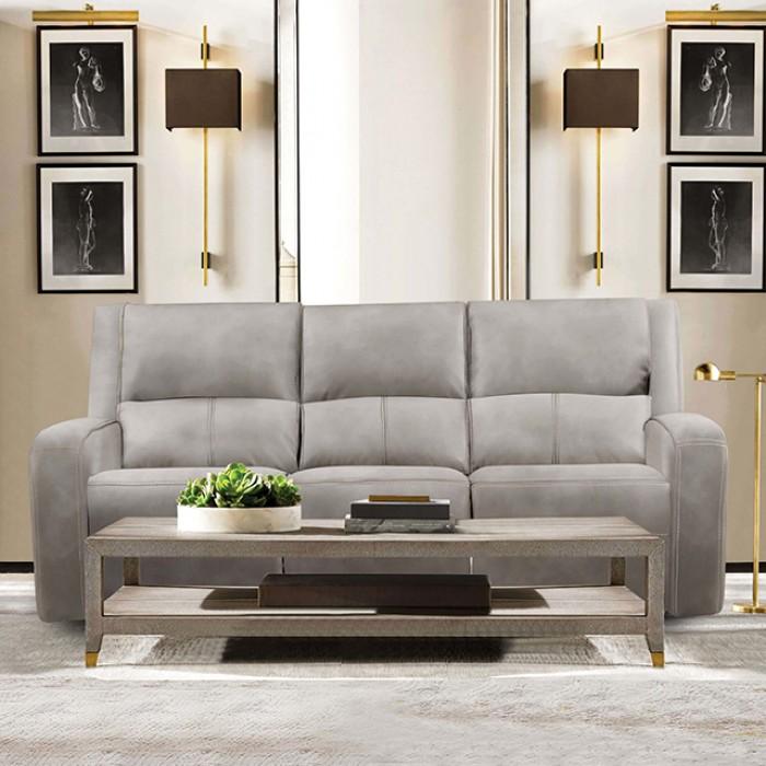 

    
Transitional Taupe Solid Wood Power Reclining Sofa Furniture of America Vasilios CM9914ST-SF-PM-S
