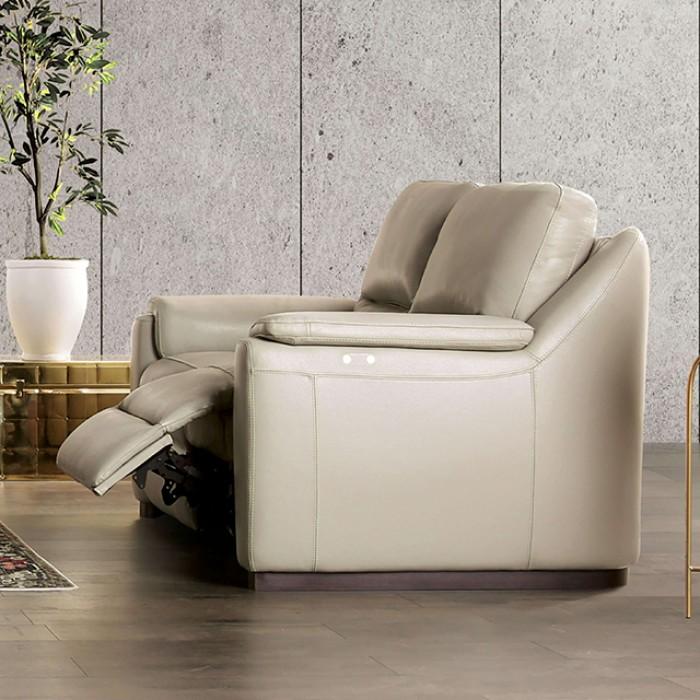 Transitional Power Reclining Sofa Altamura Power Reclining Sofa FM90002TP-SF-PM-S FM90002TP-SF-PM-S in Taupe Real Leather