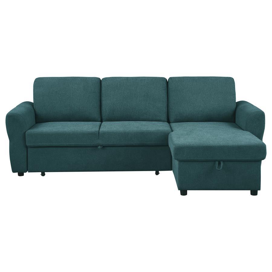 

    
511087-S Transitional Teal Blue Wood Sleeper Sectional Sofa Coaster Andrea 511087
