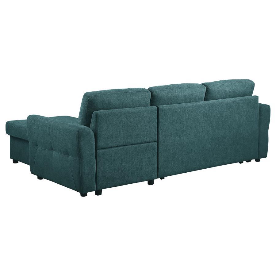 

    
Transitional Teal Blue Wood Sleeper Sectional Sofa Coaster Andrea 511087
