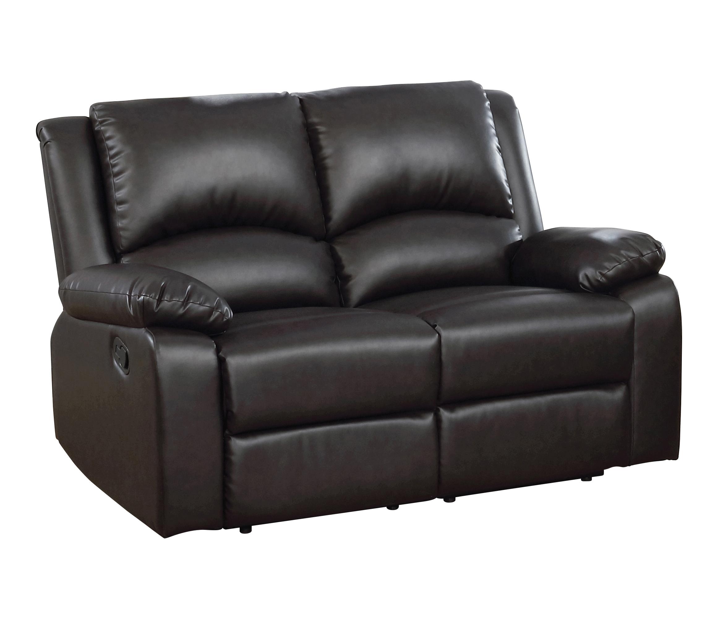 

    
Transitional Two-tone Brown Leatherette Motion Loveseat Coaster 600972 Boston

