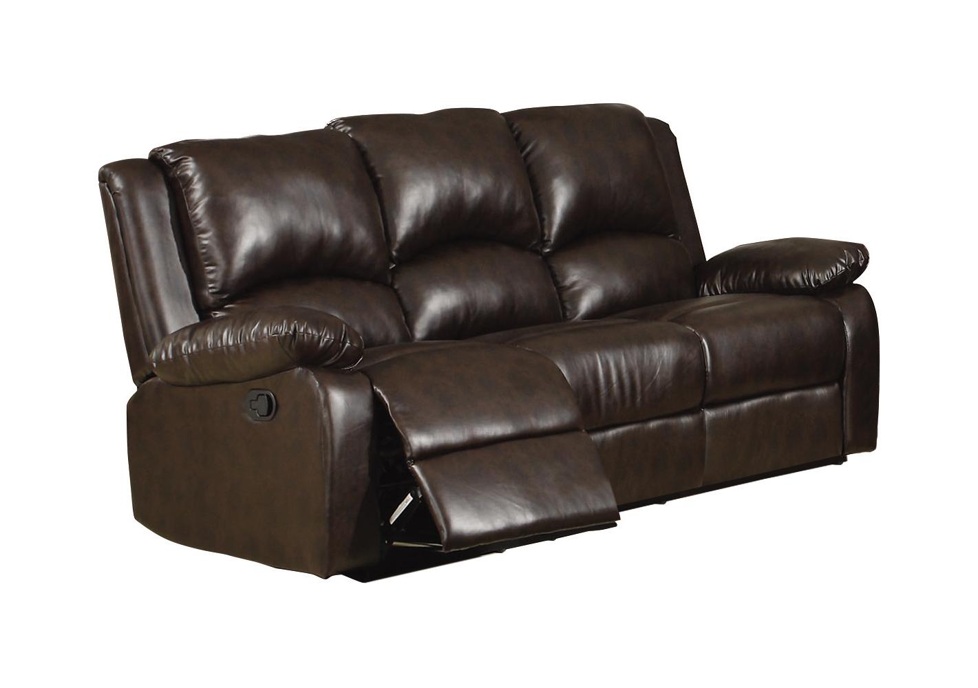 Transitional Motion Sofa 600971 Boston 600971 in Brown Leatherette