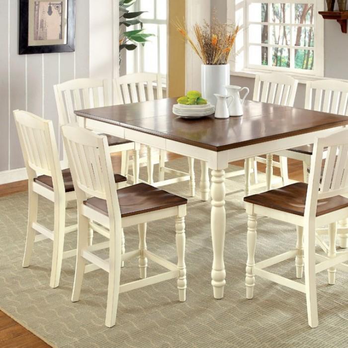 Transitional Counter Height Table CM3216PT Harrisburg CM3216PT in Vintage White 