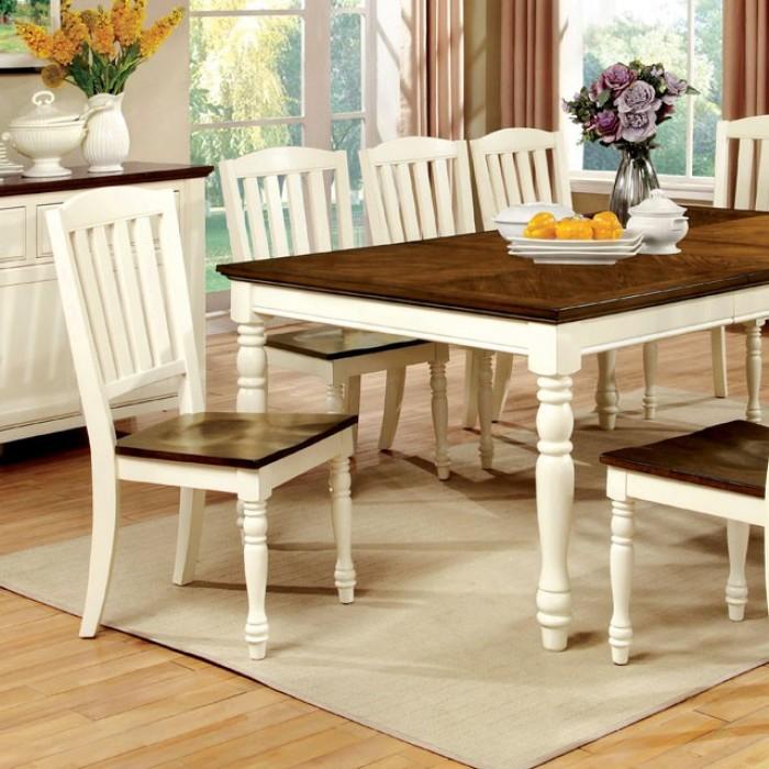 

    
Transitional Vintage White & Dark Oak Solid Wood Dining Table Furniture of America CM3216T Harrisburg
