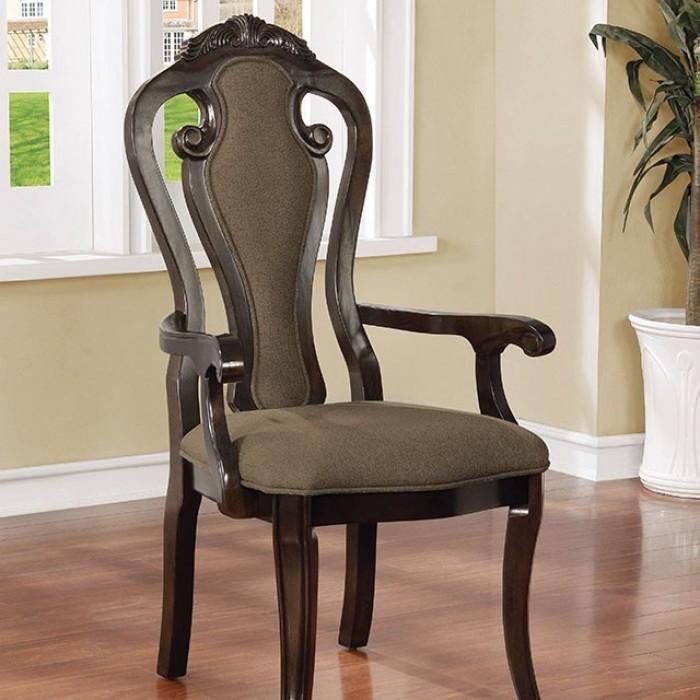 

    
Transitional Walnut & Beige Solid Wood Arm Chair Set 2pcs Furniture of America CM3878AC-2PK Rosalina
