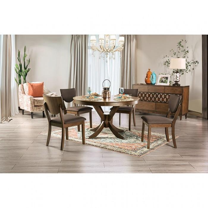 

                    
Furniture of America FOA3787RT-Set-5 Marina Dining Table Set Walnut Fabric Purchase 
