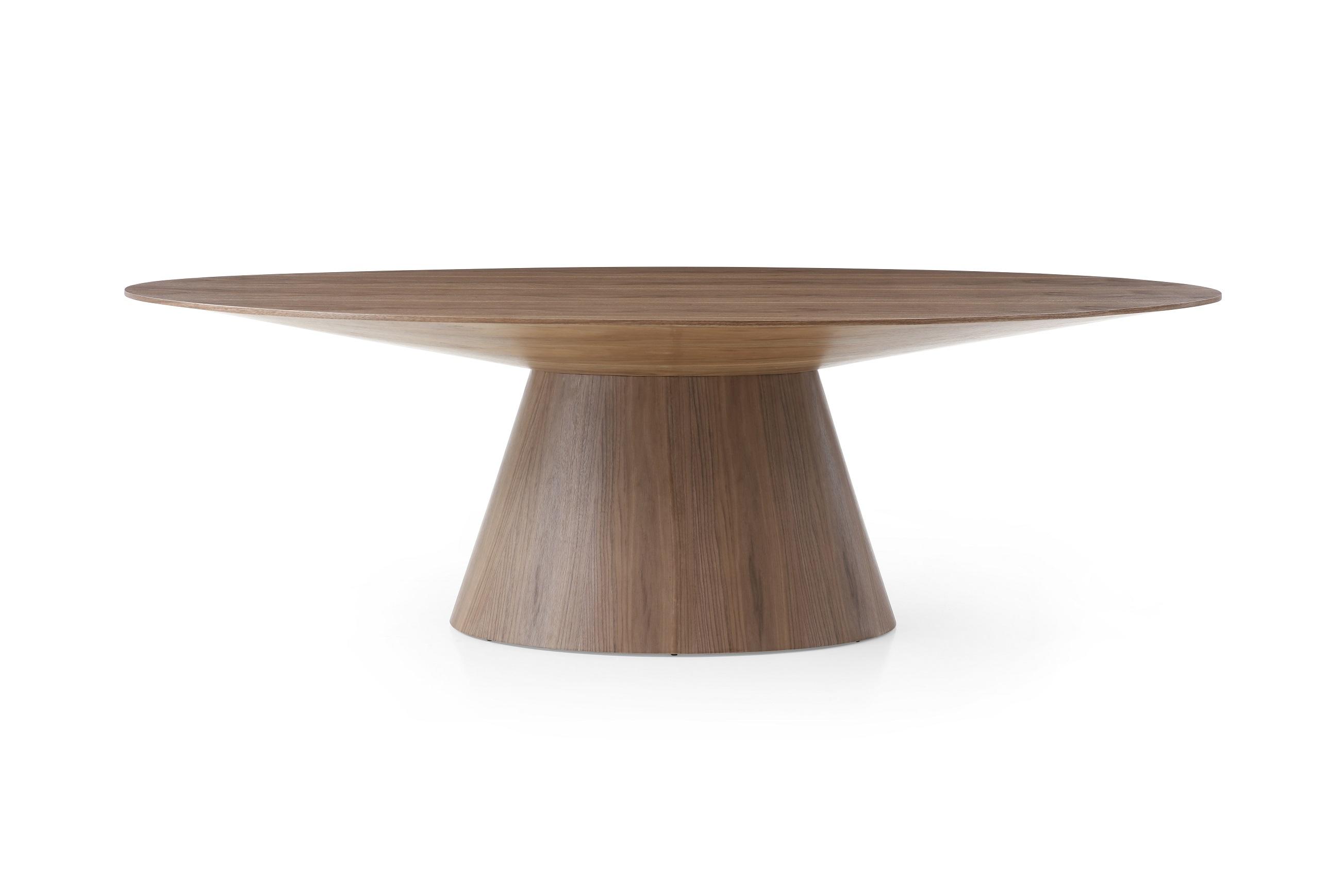 

    
Transitional Walnut Finish Solid Wood Dining Table WhiteLine DT1474-WLT Bruno
