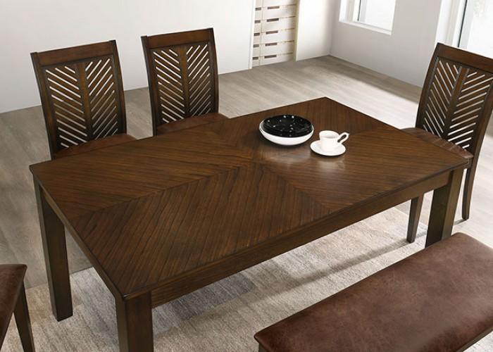

    
Transitional Walnut Solid Wood Dining Room Set 5pcs Furniture of America CM3490T-Set-5 Garnett
