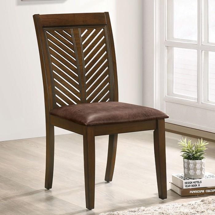 

    
Transitional Walnut Solid Wood Dining Side Chairs Set 2pcs Furniture of America CM3490SC-2PK Garnett
