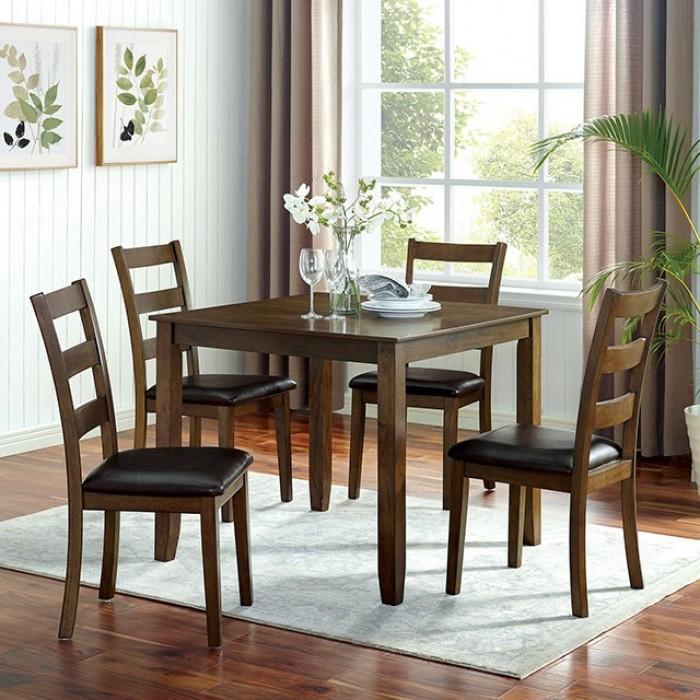 Transitional Dining Table Set CM3770T-5PK Gracefield CM3770T-5PK in Walnut Leatherette