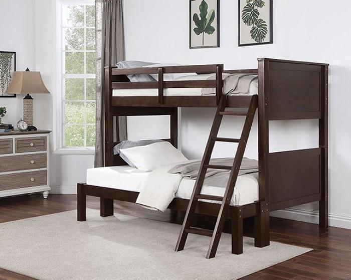 

    
Transitional Walnut Solid Wood Twin/Full Bunk Bed Furniture of America Stamos CM-BK658WN-TF
