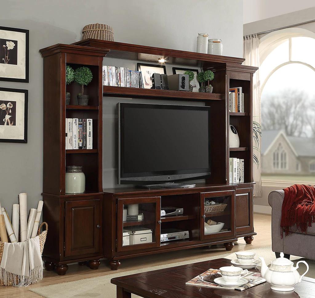

    
Transitional Walnut TV Stand + Entertainment Center by Acme Dita 91108-2pcs
