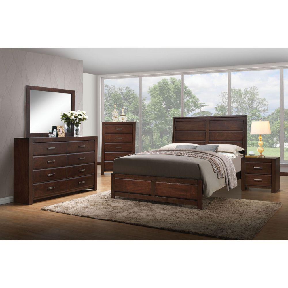 

    
Transitional Walnut Wood King Panel Bedroom Set 6PCS Acme Oberreit 25787EK-EK-6PCS
