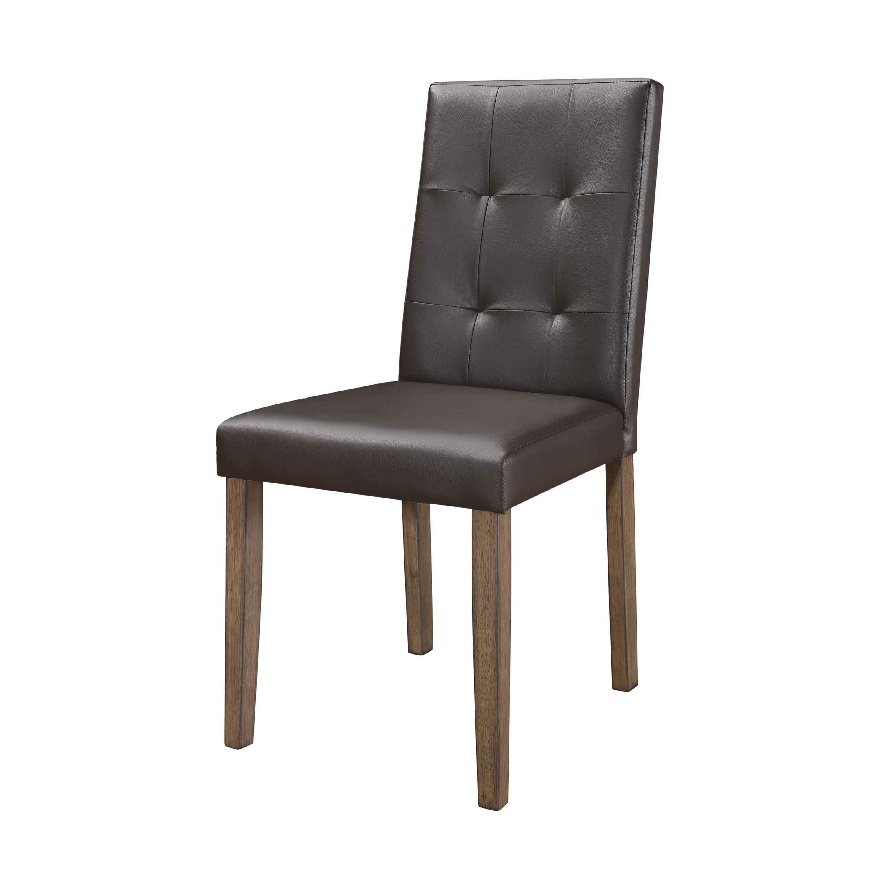 Transitional Side Chair Set 5039BRS Ahmet 5039BRS in Walnut Faux Leather