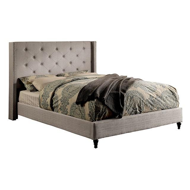 

    
Transitional Warm Gray Solid Wood Full Platform Bed Furniture of America Anabelle CM7677GY-F
