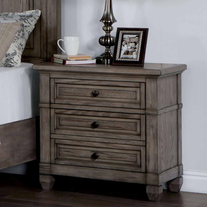 

    
Transitional Warm Gray Solid Wood Nightstand Furniture of America Durango CM7461GY-N

