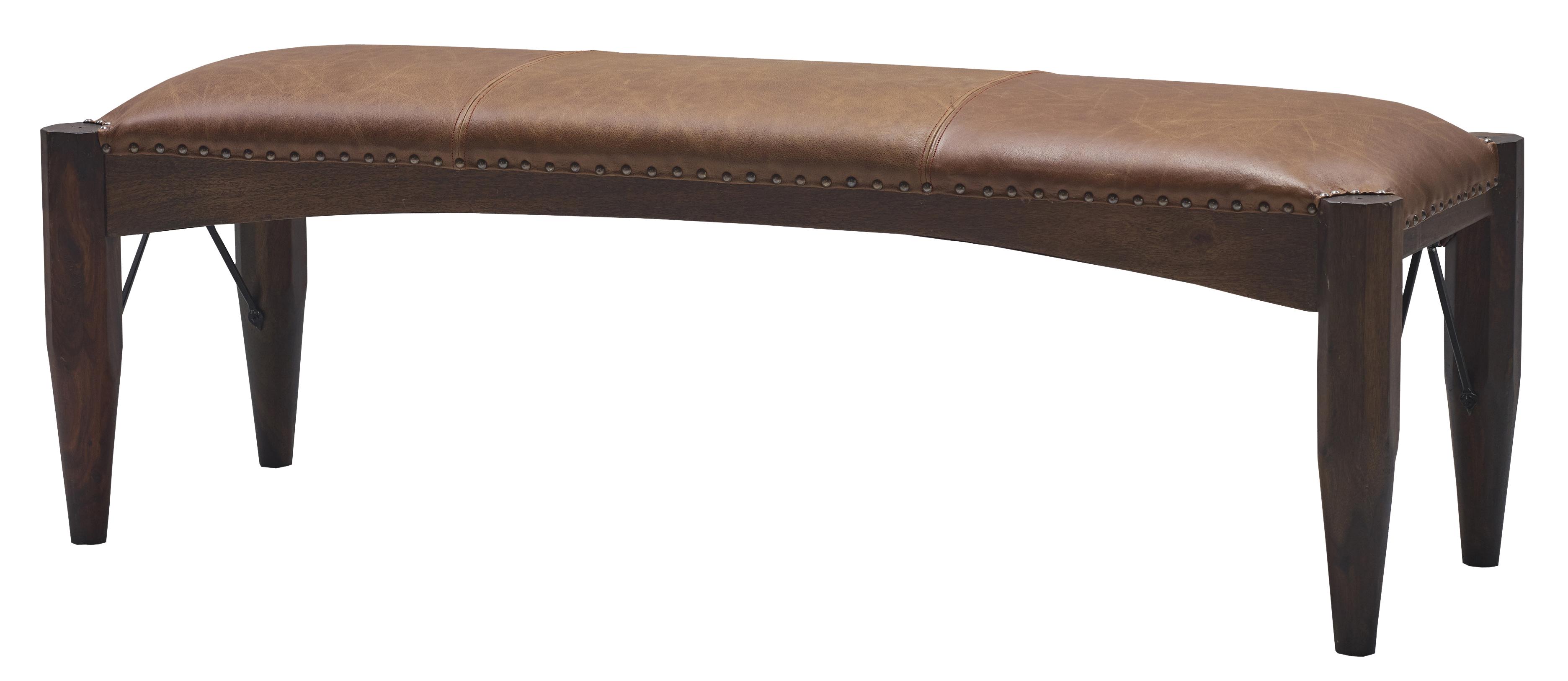 Transitional Bench CAC-59001 Harger CAC-59001 in Walnut Leather