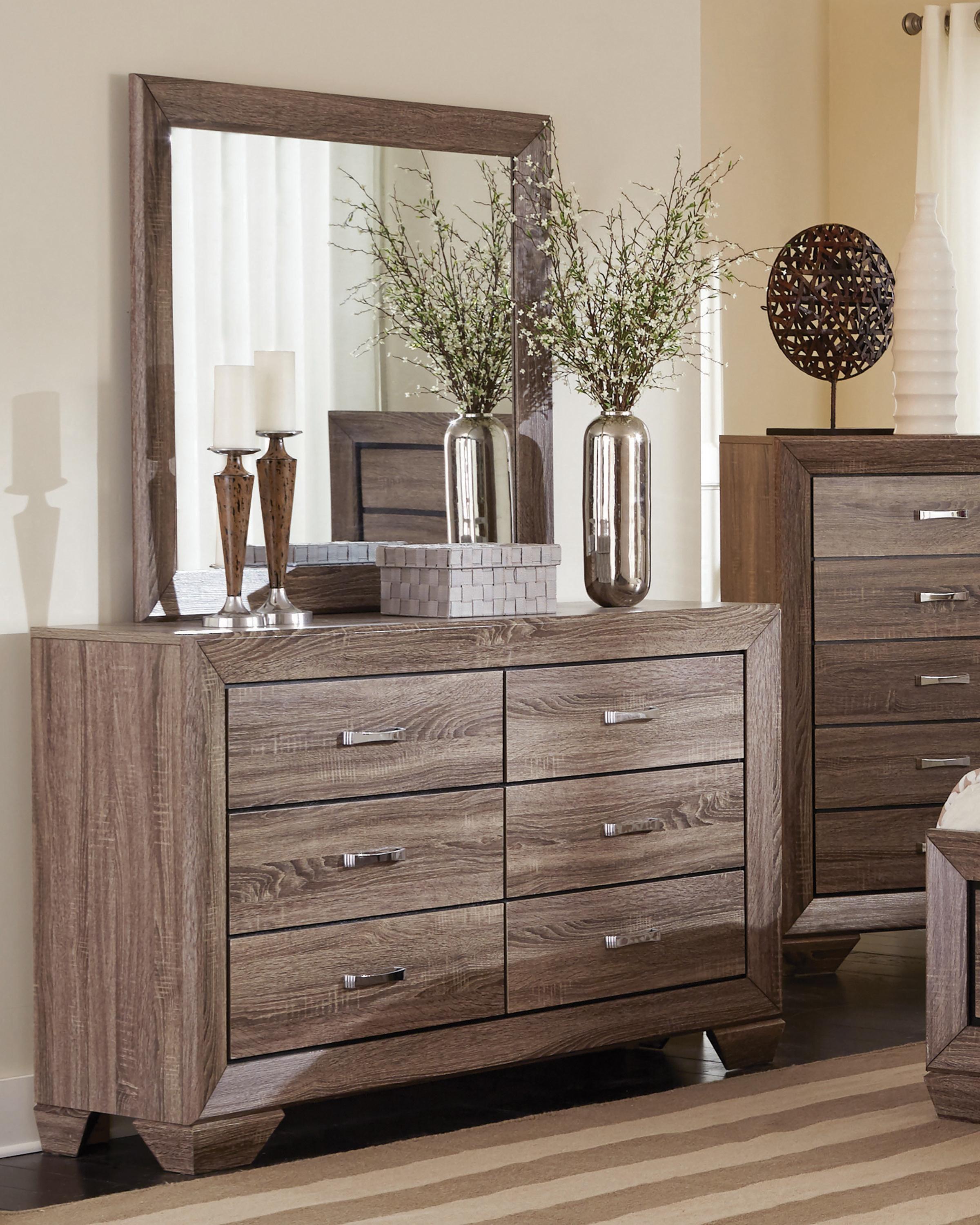 Transitional Dresser w/Mirror 204193-2PC Kauffman 204193-2PC in Taupe 