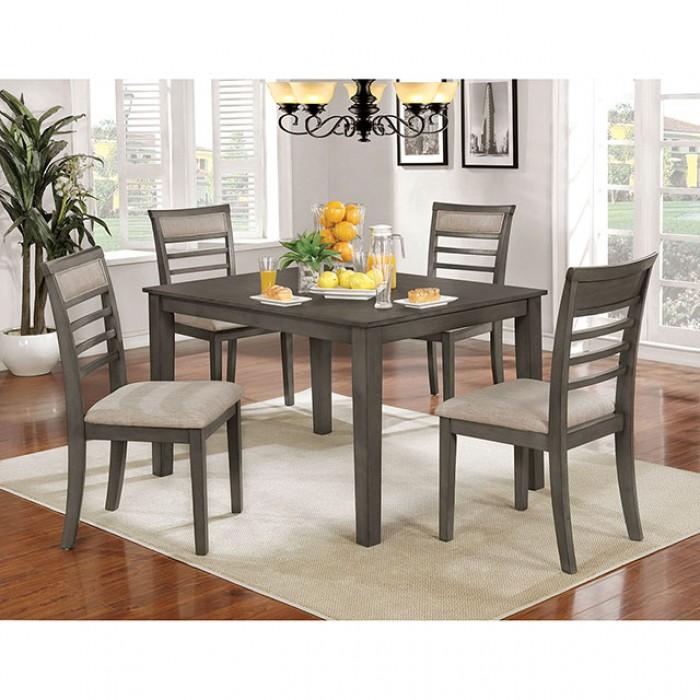 

    
Transitional Weathered Gray & Beige Dining Room Set 5pcs Furniture of America CM3607T-5PK Taylah
