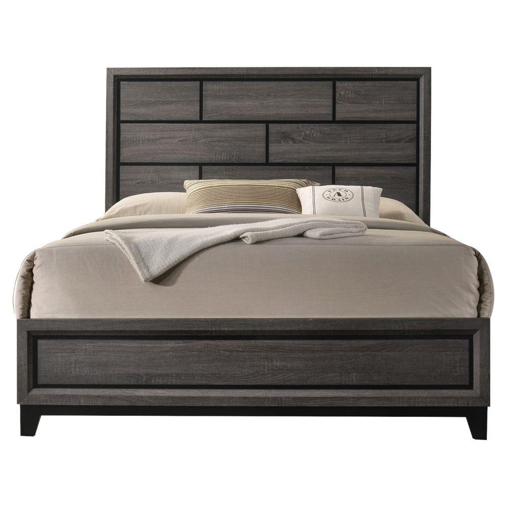 

    
Acme Furniture Valdemar Bedroom Set Grayish Brown 27047EK-3pcs
