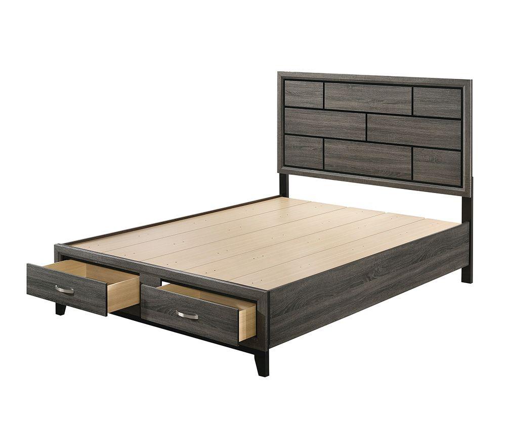 

    
Acme Furniture Valdemar Bedroom Set Grayish Brown 27060Q-3pcs
