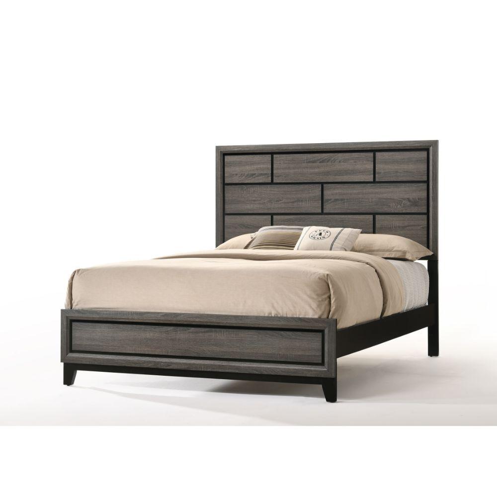 

    
Transitional Weathered Gray Queen Bed by Acme Valdemar 27050Q
