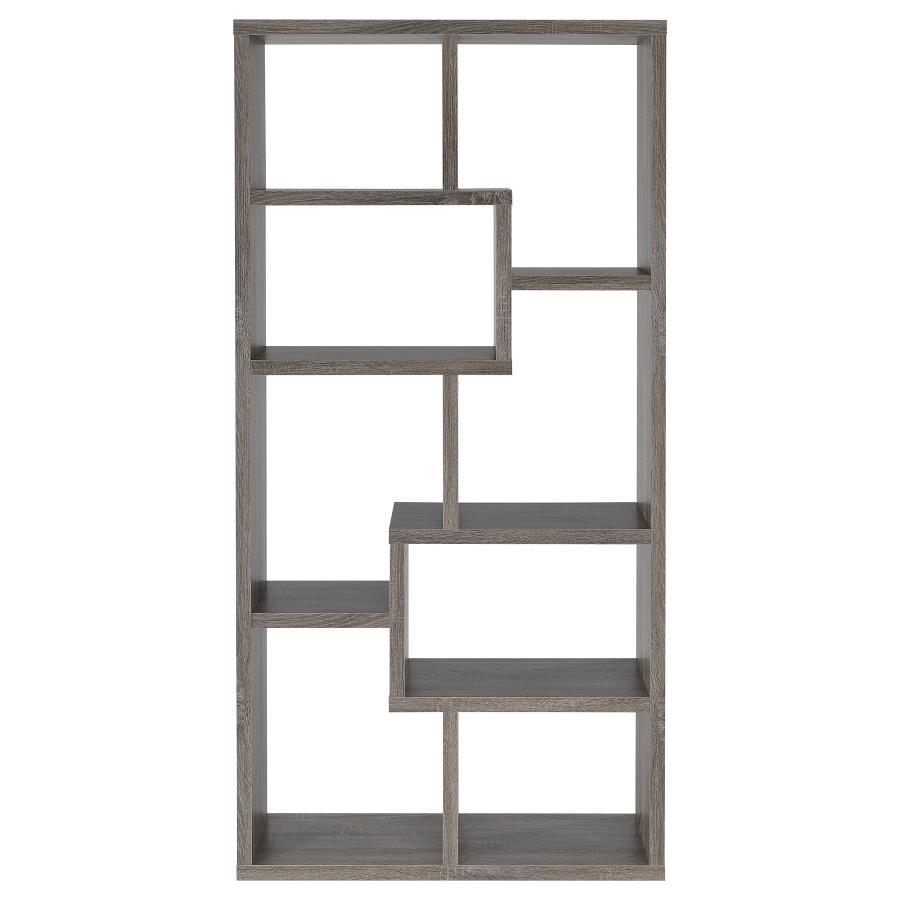 Transitional Bookcase 800510 Theo 800510 in Gray 