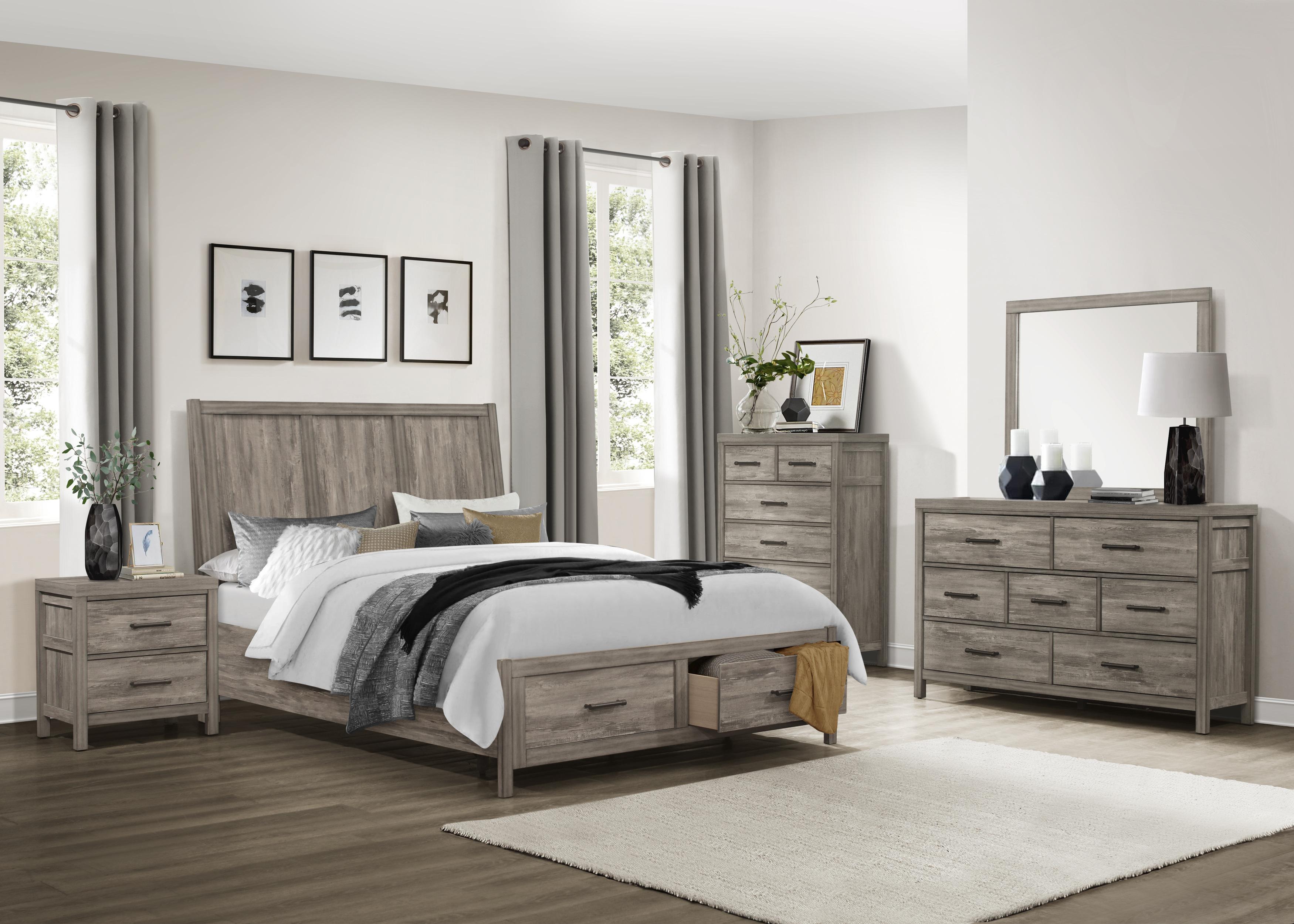 

    
Transitional Weathered Gray Wood CAL Bedroom Set 6pcs Homelegance 1526K-1CK* Bainbridge
