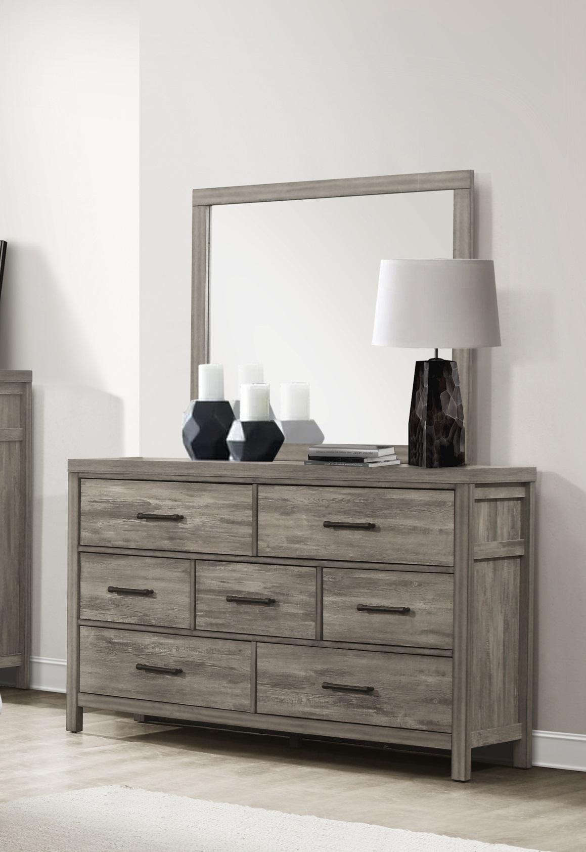 Transitional Dresser w/Mirror 1526-5*6-2PC Bainbridge 1526-5*6-2PC in Gray 