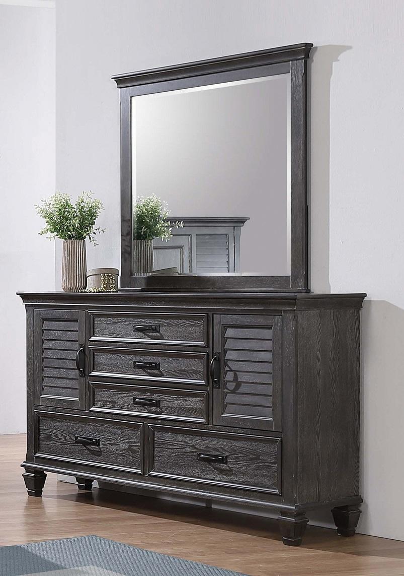 Transitional Dresser w/Mirror 205733-2PC Franco 205733-2PC in Sage 
