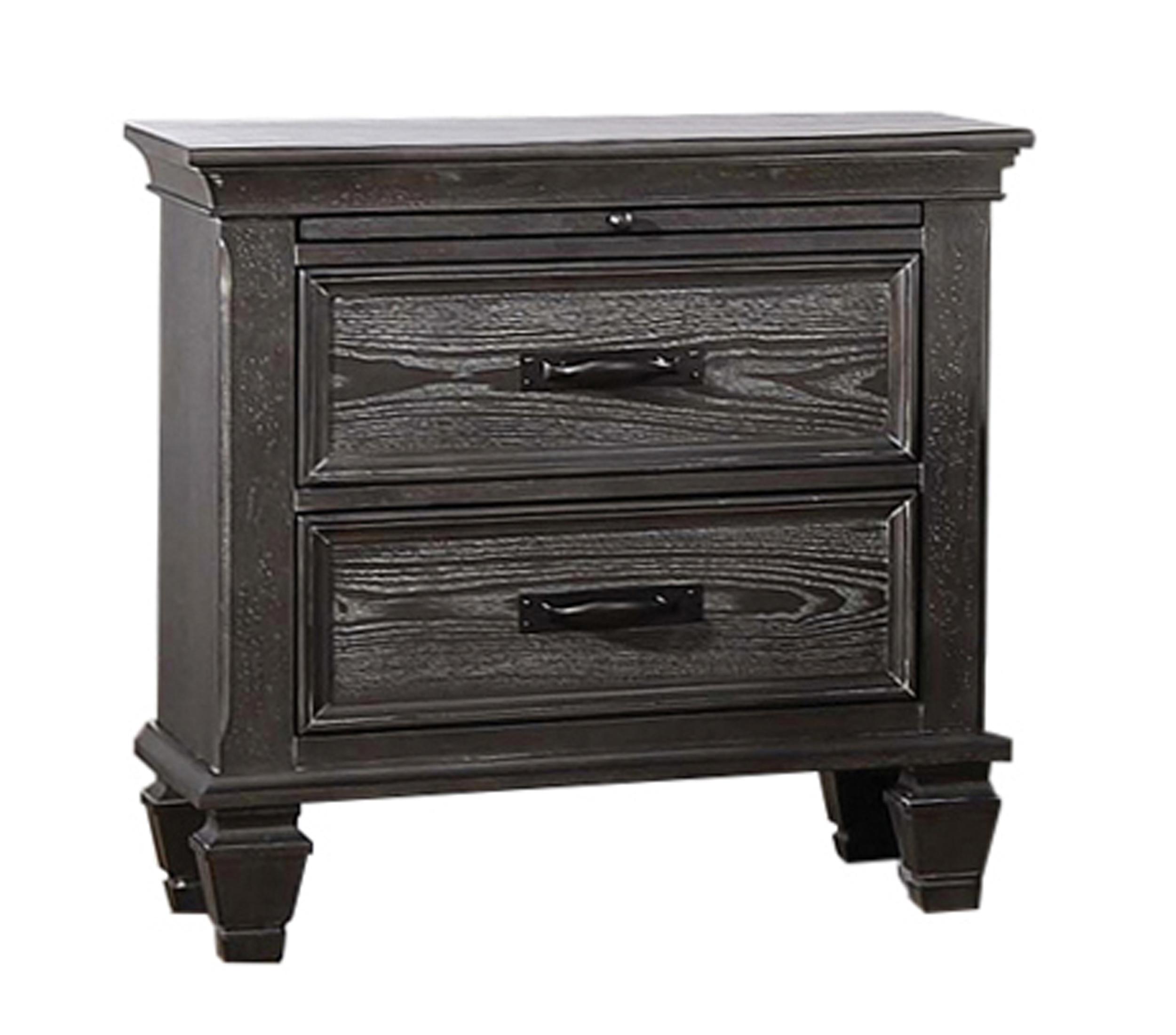 

    
Transitional Weathered Sage Wood Nightstand Coaster 205732 Franco
