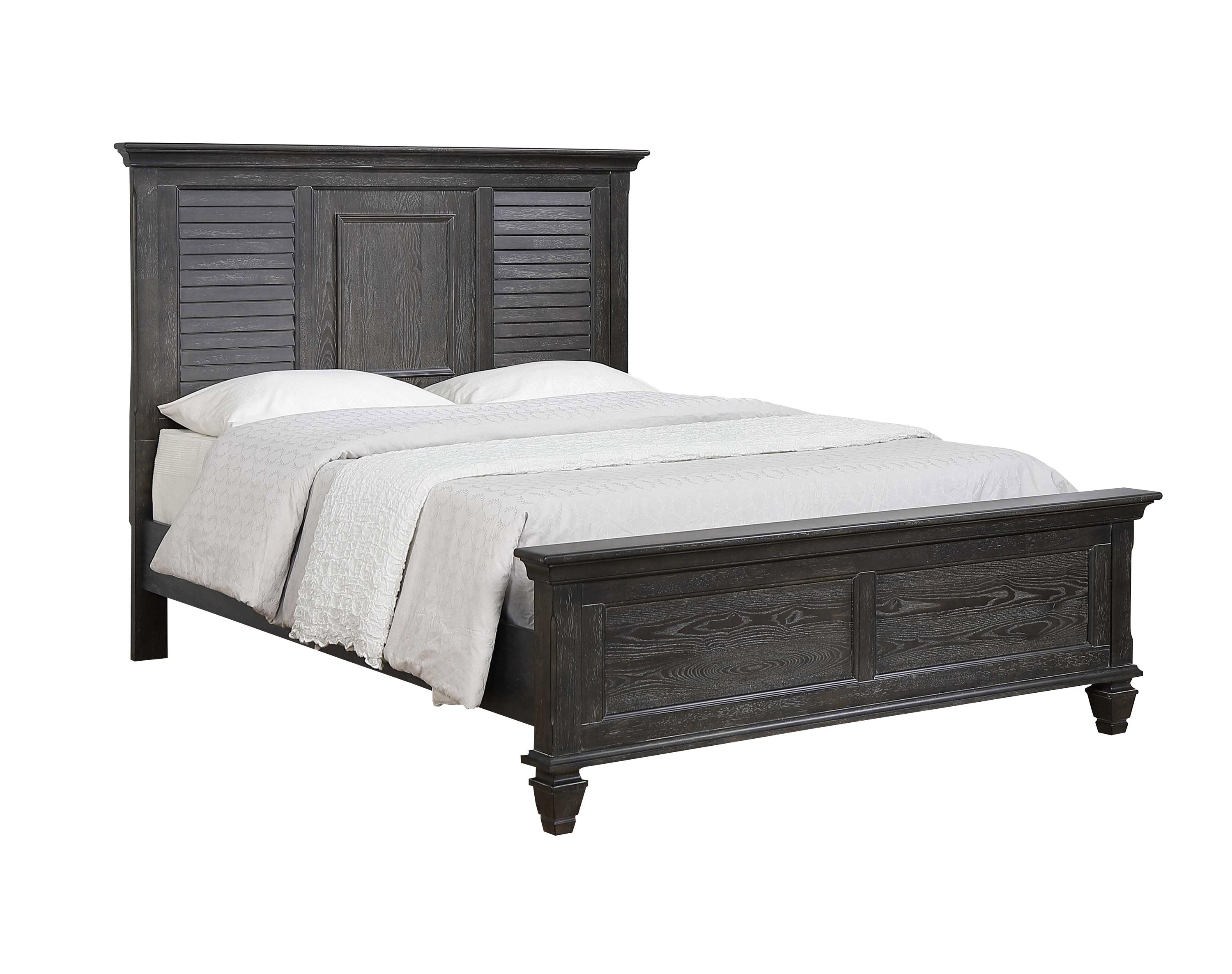 

    
Transitional Weathered Sage Wood Queen Bed Coaster 205731Q Franco
