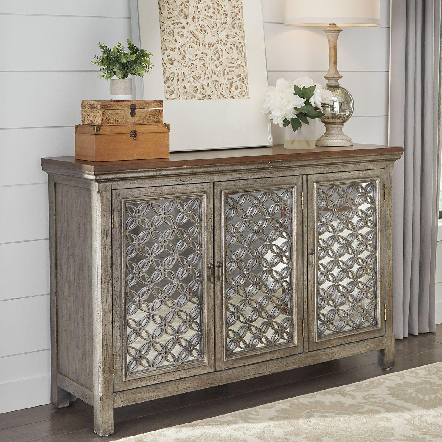 

    
Transitional Wire Brushed Gray Wood 3 Door Accent Cabinet Westridge (2012-AC) Liberty Furniture
