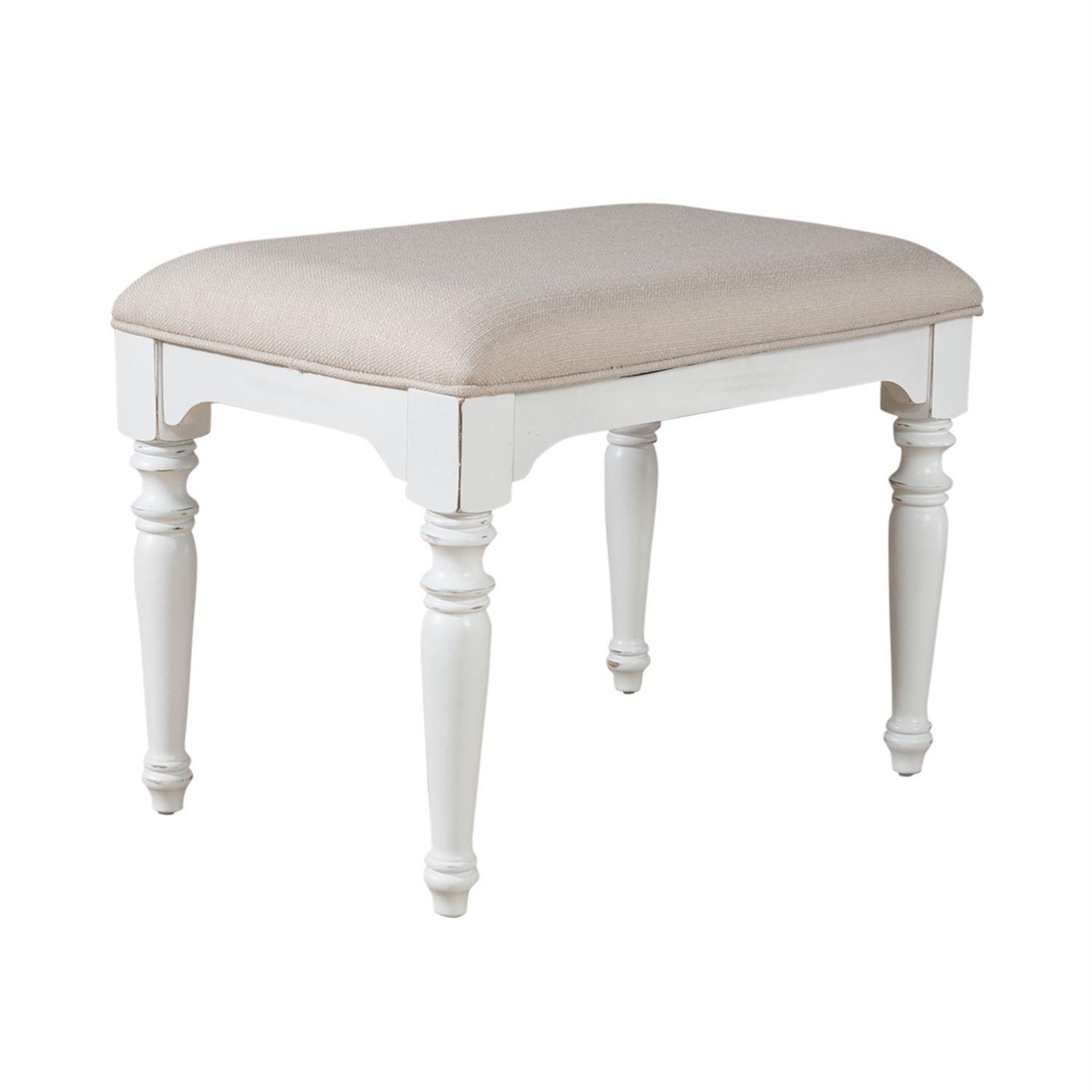 

                    
Liberty Furniture Chandler Vanity desk &amp; stool White Fabric Purchase 
