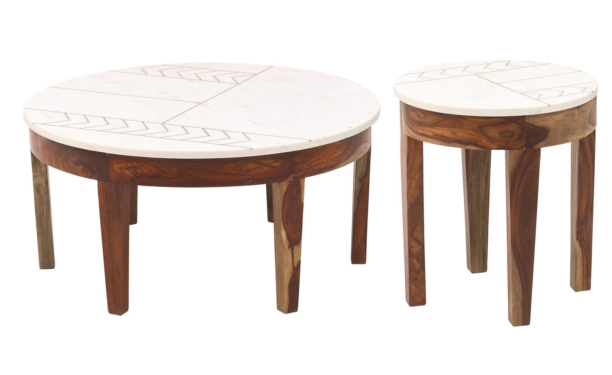 

    
Transitional White Marble & Solid Mango Coffee Table Set 2pcs JAIPUR HOME PP-7483 Bevan
