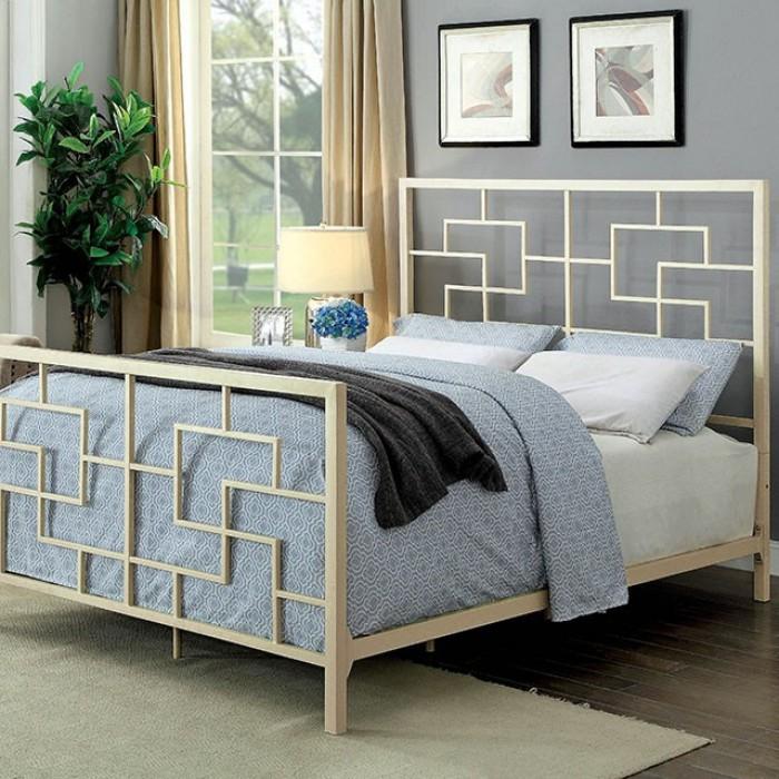 

    
Transitional White Metal King Panel Bed Furniture of America Lala CM7425WH
