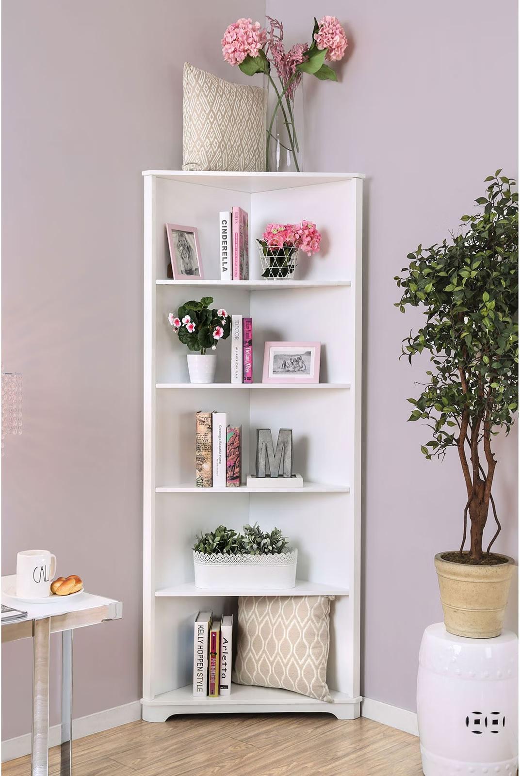 Transitional Bookshelf CM-AC806WH Rockwall CM-AC806WH in White 