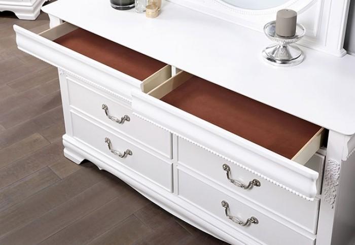 

    
Transitional White Solid Wood Dresser With Mirror 2PCS Furniture of America Alecia CM7458WH-D-2PCS
