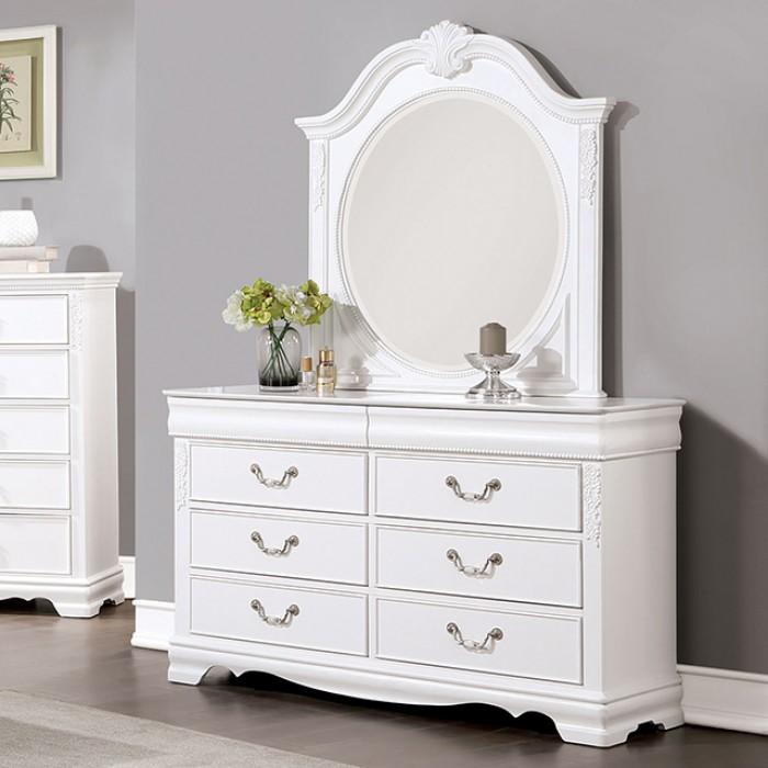 Transitional Dresser With Mirror Alecia Dresser With Mirror 2PCS CM7458WH-D-2PCS CM7458WH-D-2PCS in White 