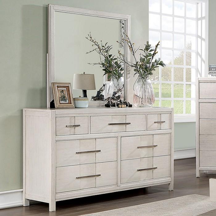 Transitional Dresser With Mirror Berenice Dresser With Mirror 2PCS CM7580WH-D-2PCS CM7580WH-D-2PCS in White 