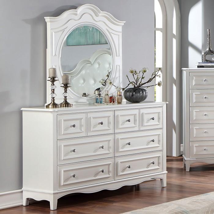 Transitional Dresser With Mirror Cadence Dresser With Mirror 2PCS CM7456WH-D-2PCS CM7456WH-D-2PCS in White 