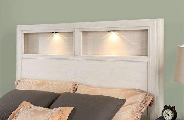 

    
Transitional White Solid Wood King Storage Bed Furniture of America Karla CM7500WH-EK
