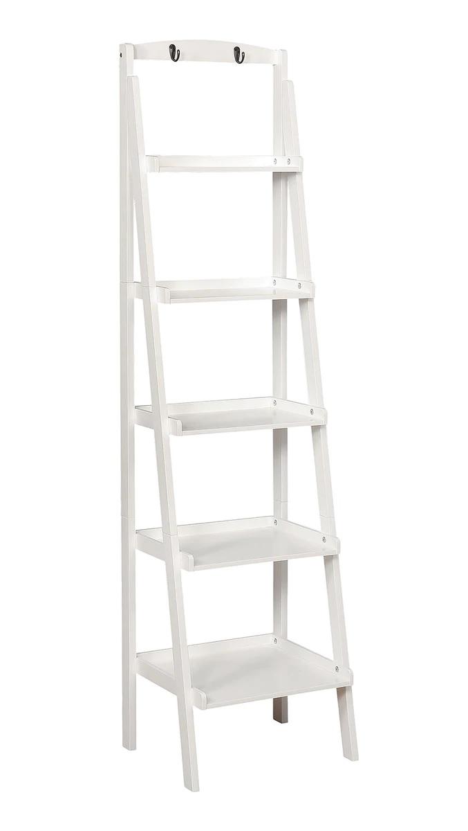 

    
Transitional White Solid Wood Ladder Shelf Furniture of America CM-AC808WH Theron
