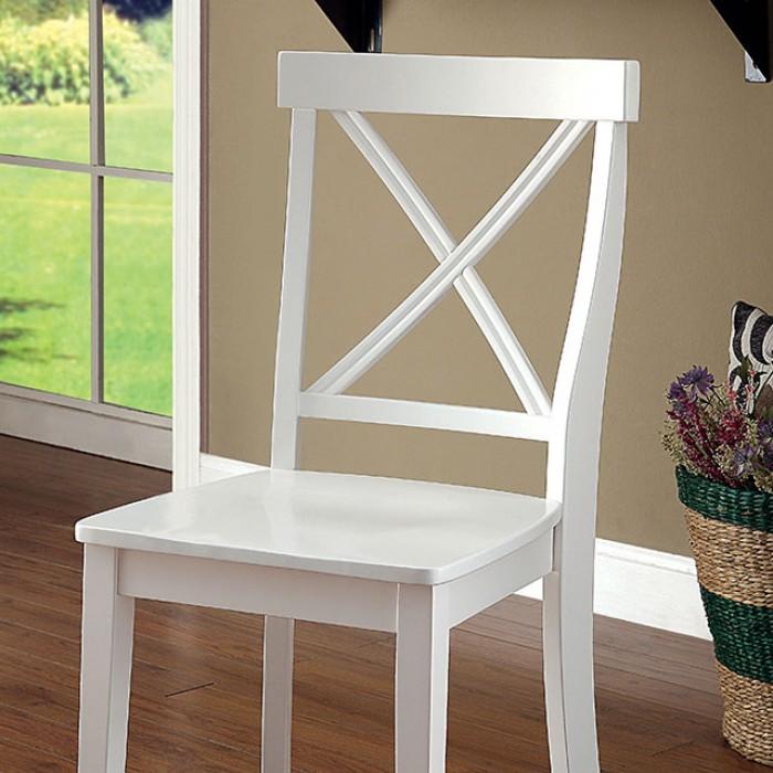 

    
Transitional White Solid Wood Side Chairs Set 2pcs Furniture of America CM3546SC-2PK Penelope
