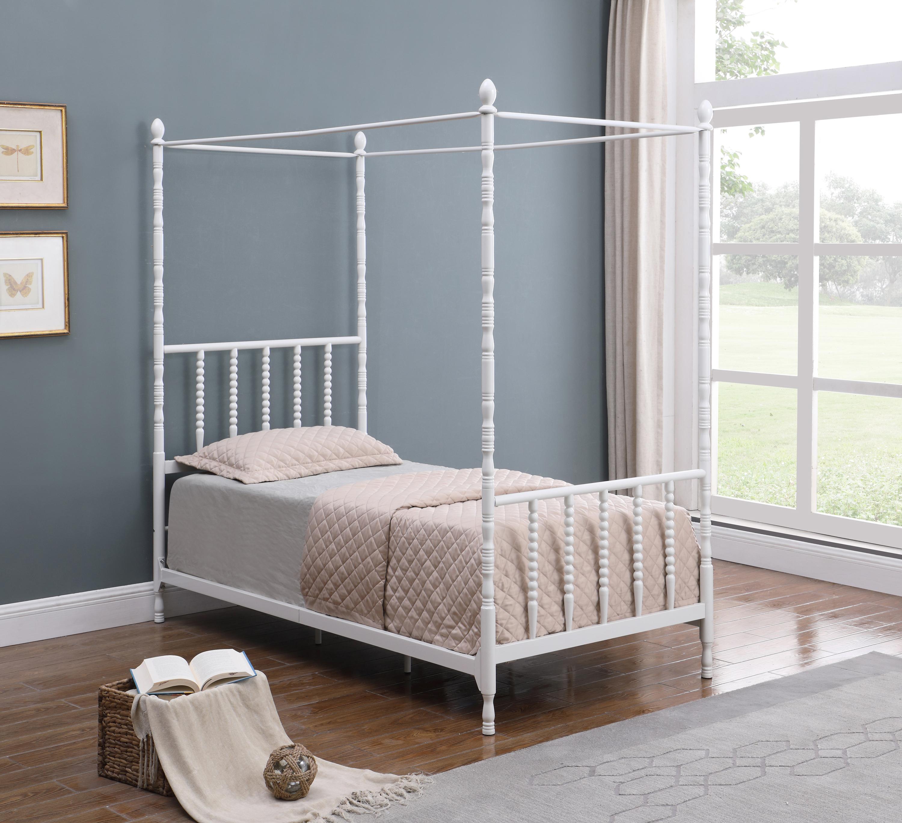 

    
Transitional White Steel Twin Bed Coaster 406055T Betony

