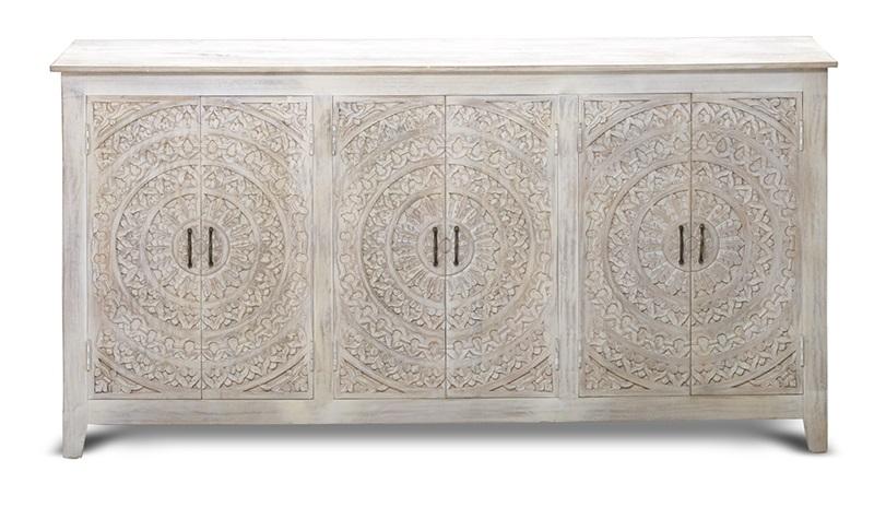 

    
Transitional White Wash Solid Mango 6-Door Sideboard JAIPUR HOME UUCS-6640 Carved Lace
