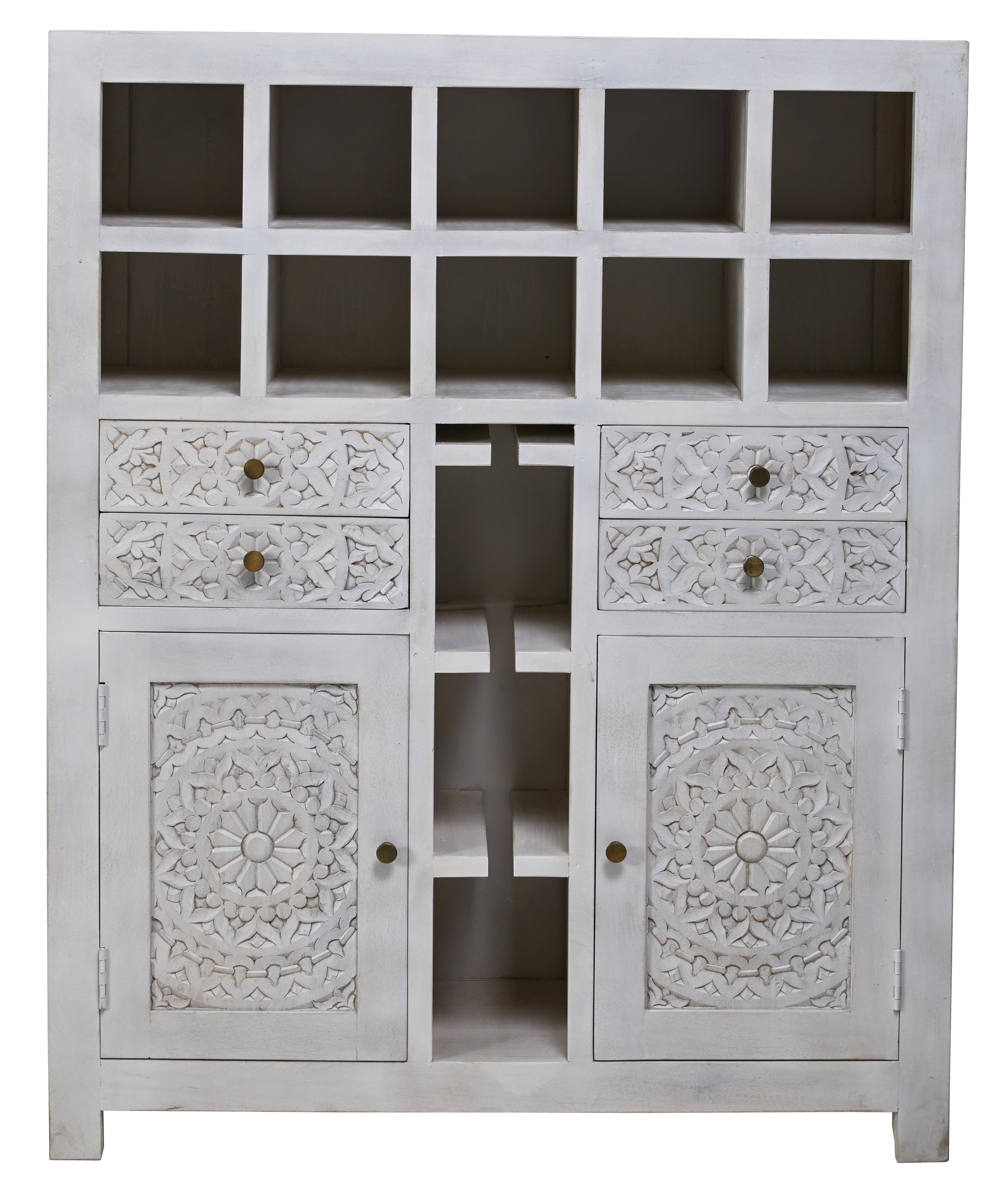 Transitional Bar Chest EIP-11456 Carved Lace EIP-11456 in whitewash 